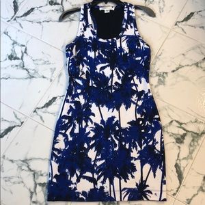 Karen Kane Blue and white racer back dress.
